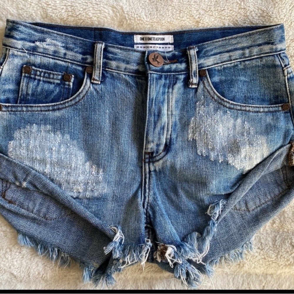 One Teaspoon Blue Denim Shorts